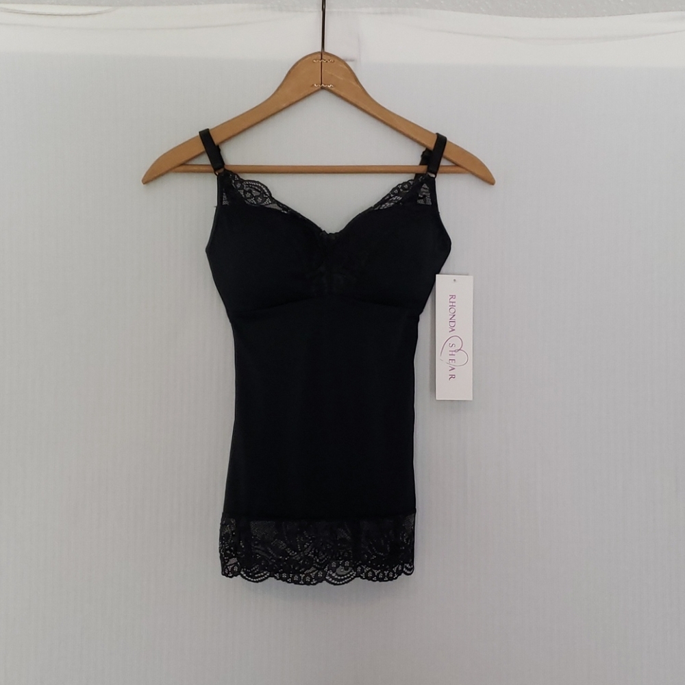 SEXY Black Camisole with Lace Padding